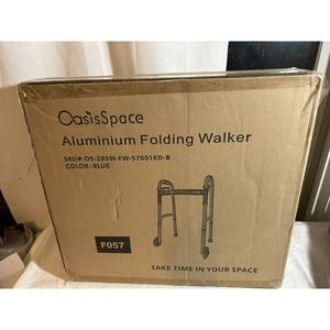 OasisSpace Compact Narrow Folding Walker Senior Adult Front Wheeled Aluminum